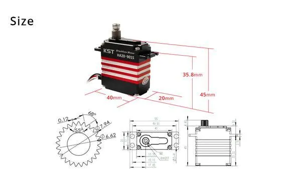 HA20-9015 экстремально-мощный бесконтактный бесщеточный стандартный сервопривод